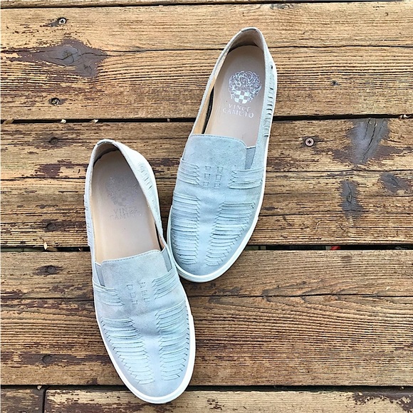 Vince Camuto Beyza Grey Suede Slip-on Sneakers - Picture 1 of 6